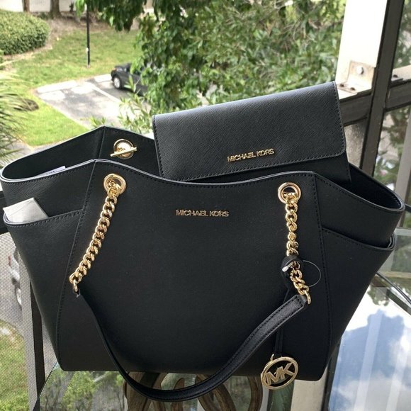Shoulder Tote Handbag Purse Bag +Trifold Wallet